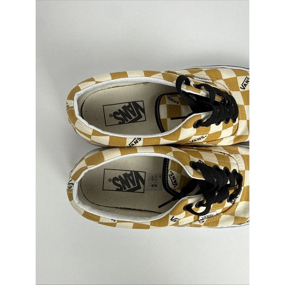 Vans Era Big Checkerboard Yellow/White Logo Skate Shoes Womens Size 8 Men Sz 6.5